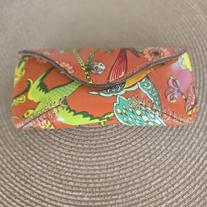 Patricia NASH NWT EYE GLASS CASE KOI ORANGE BIRD OF PARADISE
